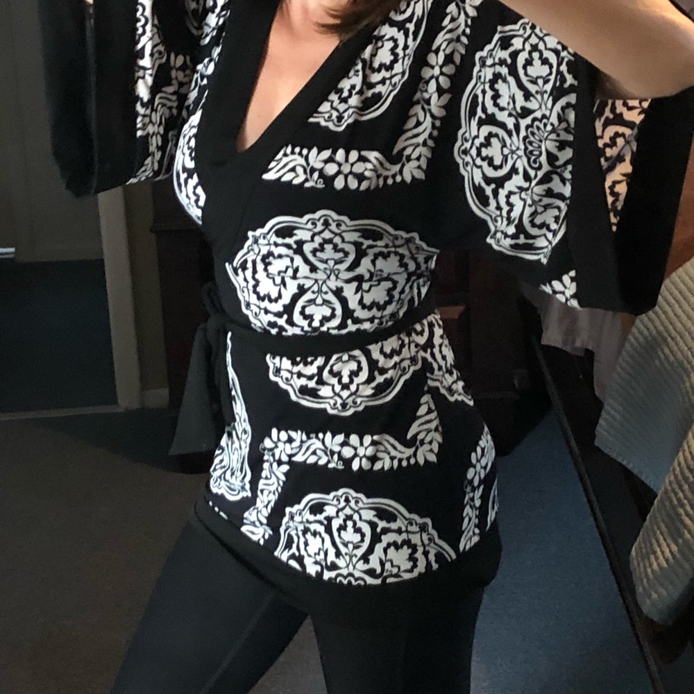Black and White blouse.
